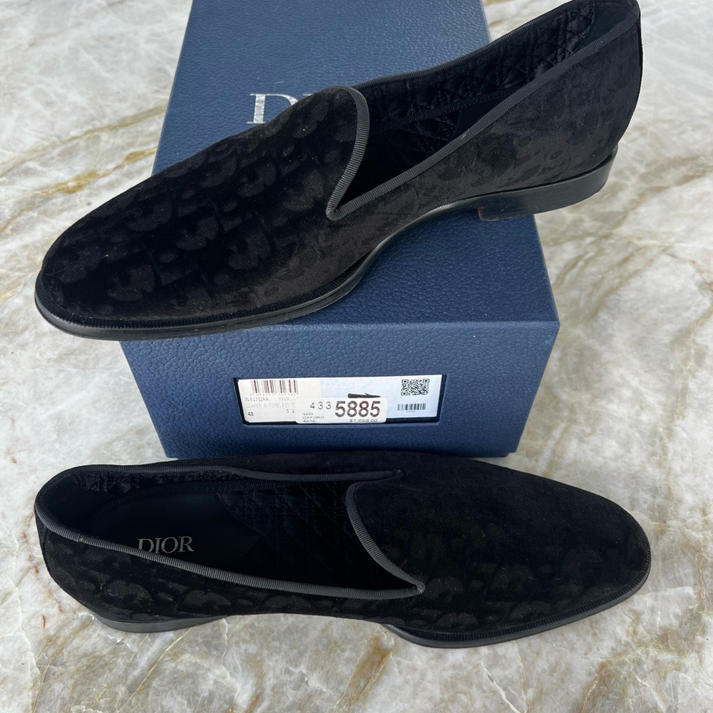 Dior Men's Velvet Black Slip-Ons
